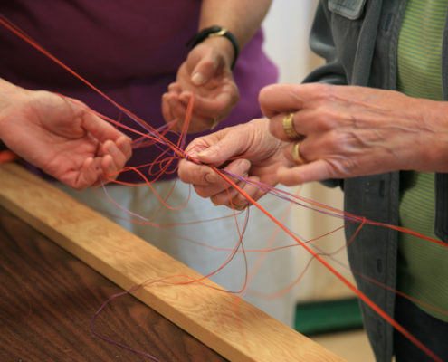 Learning how to keep threads untangled is part of hand dyeing!